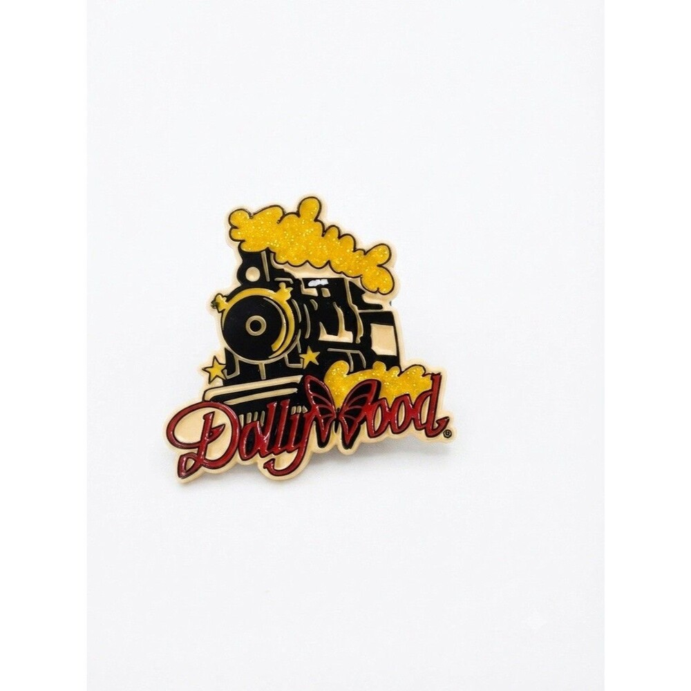 VTG 90s Dollywood Train Souvenir Magnet Monogram Products Glitter Smoky Mountain